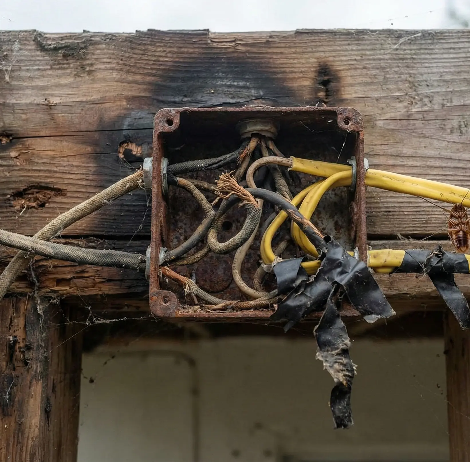 Water damage on ceiling
